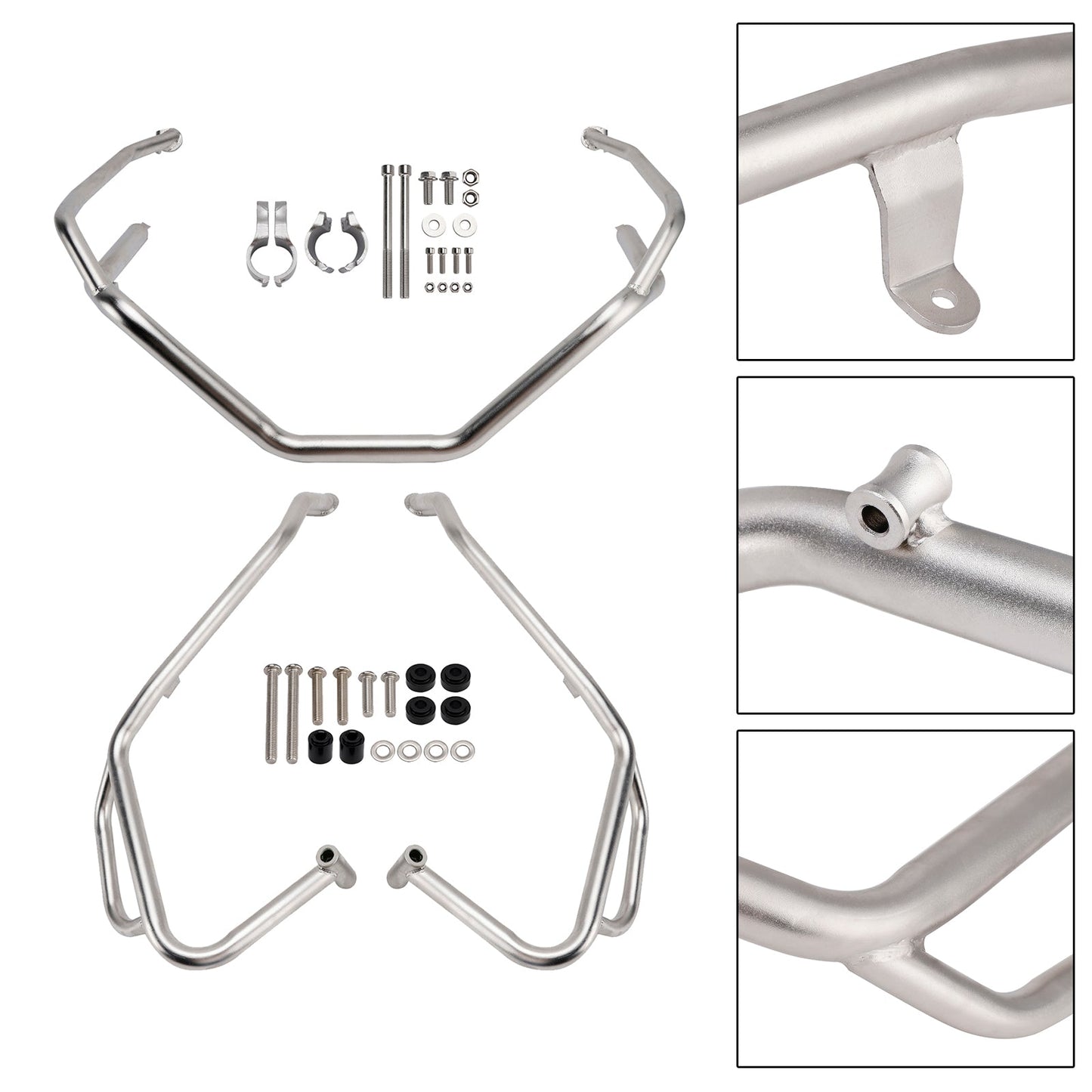 2025+ Honda X-Adv 750 Upper Lower Kit Engine Guard Frame Crash Bar Silver