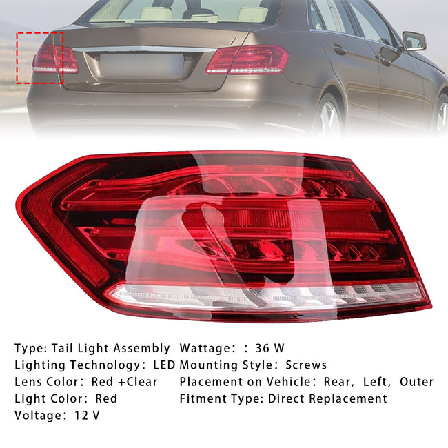 Left LED Outer Rear Tail Light Brake Lamp For Mercedes E-Class W212 2013-2015