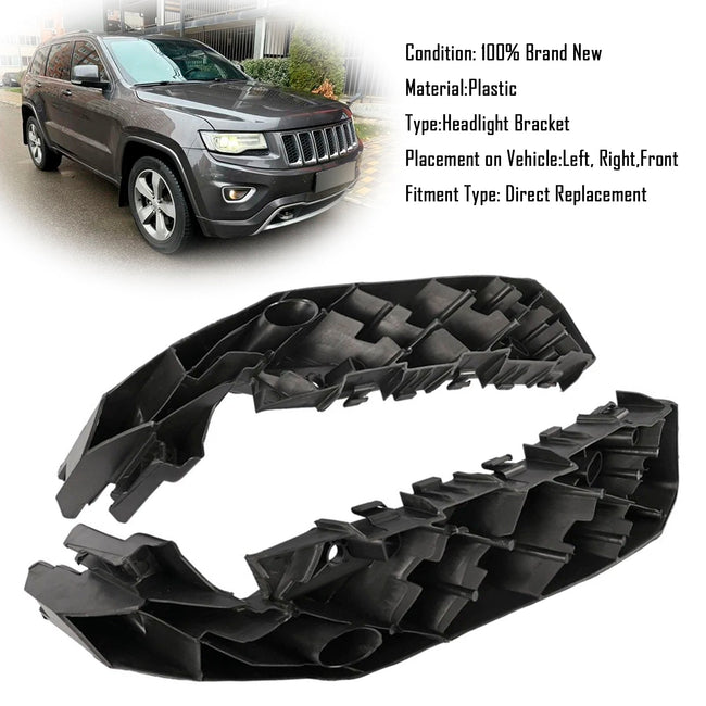 2014-2016 Jeep Grand Cherokee Headlight Support Bracket Pair Left+Right
