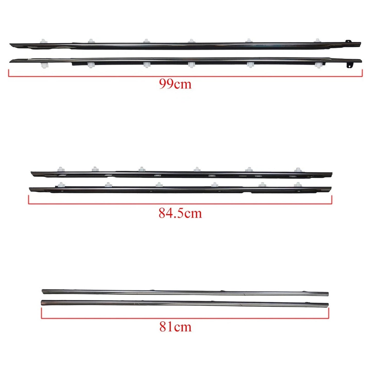6PCS Door Belt Molding Fit For Toyota Land Cruiser 80 Series 1991-1997