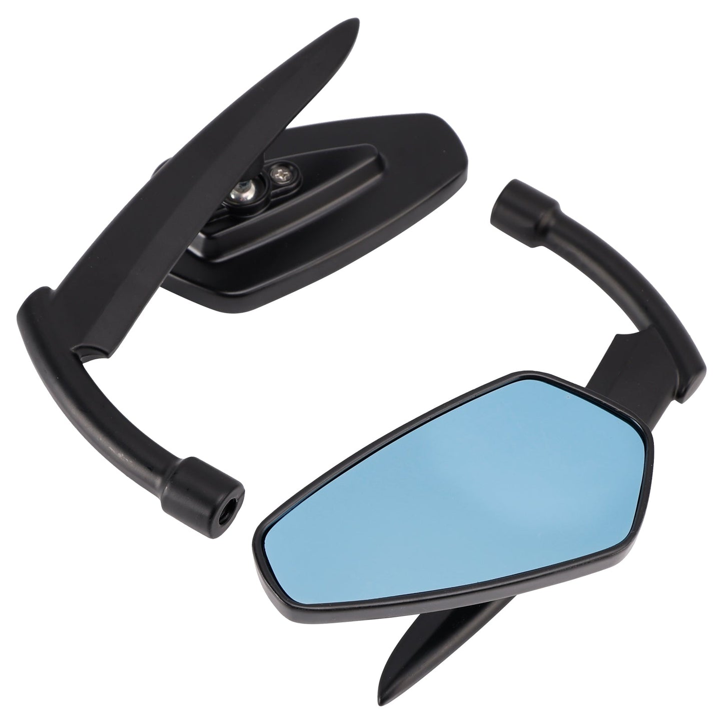 Custom Black Bladeshape Mirrors For Yamaha Chopper Midnight Roadliner Raider
