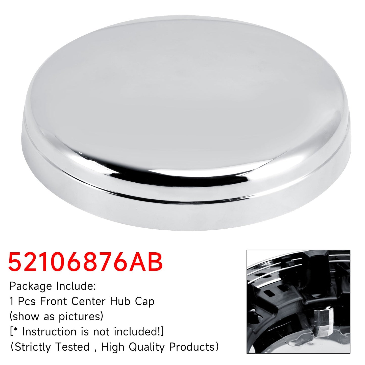 Front Center Hub Cap For Dodge Ram 3500 Pickup Dually 03-18 52106876AB