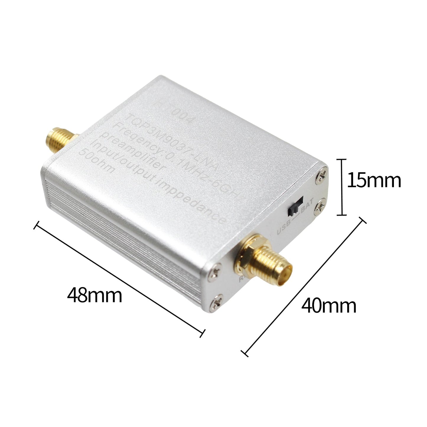 100K-6GHz Full Band Low Noise Amplifier 20dB High Gain Power Preamplifier HT004