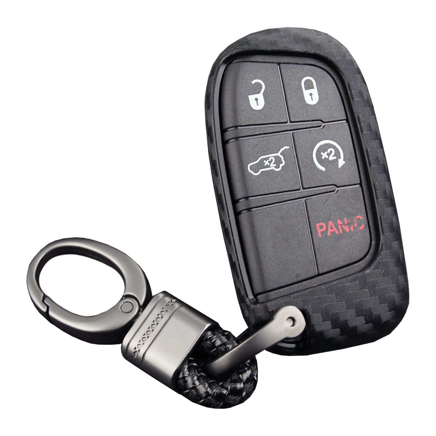 Leather Silicone Car Key Case Cover With Buckle For Jeep