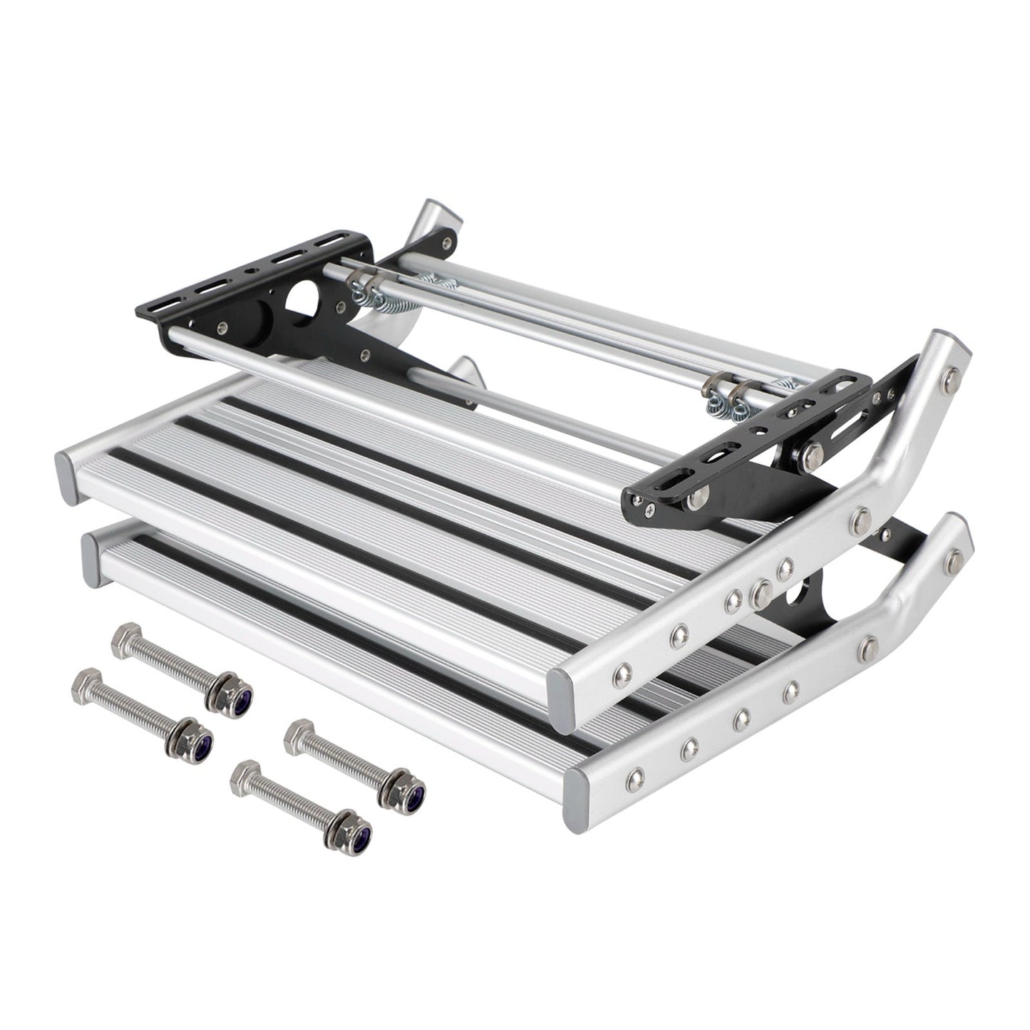 Aluminum Folding Caravan Steps Manual Double Pull Out Drop Down For Motorhome RV Campervan