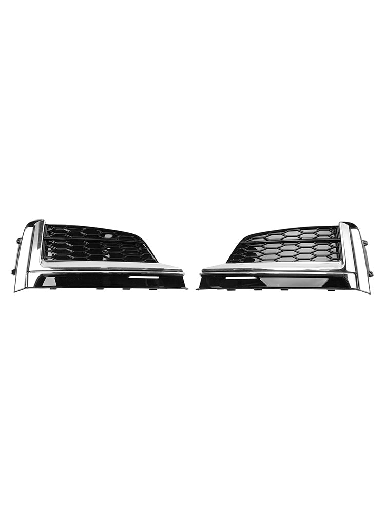 2PCS Front Bumper Fog Light Grille Cover Trim Fit Audi S5 A5 S-Line 2018-2019