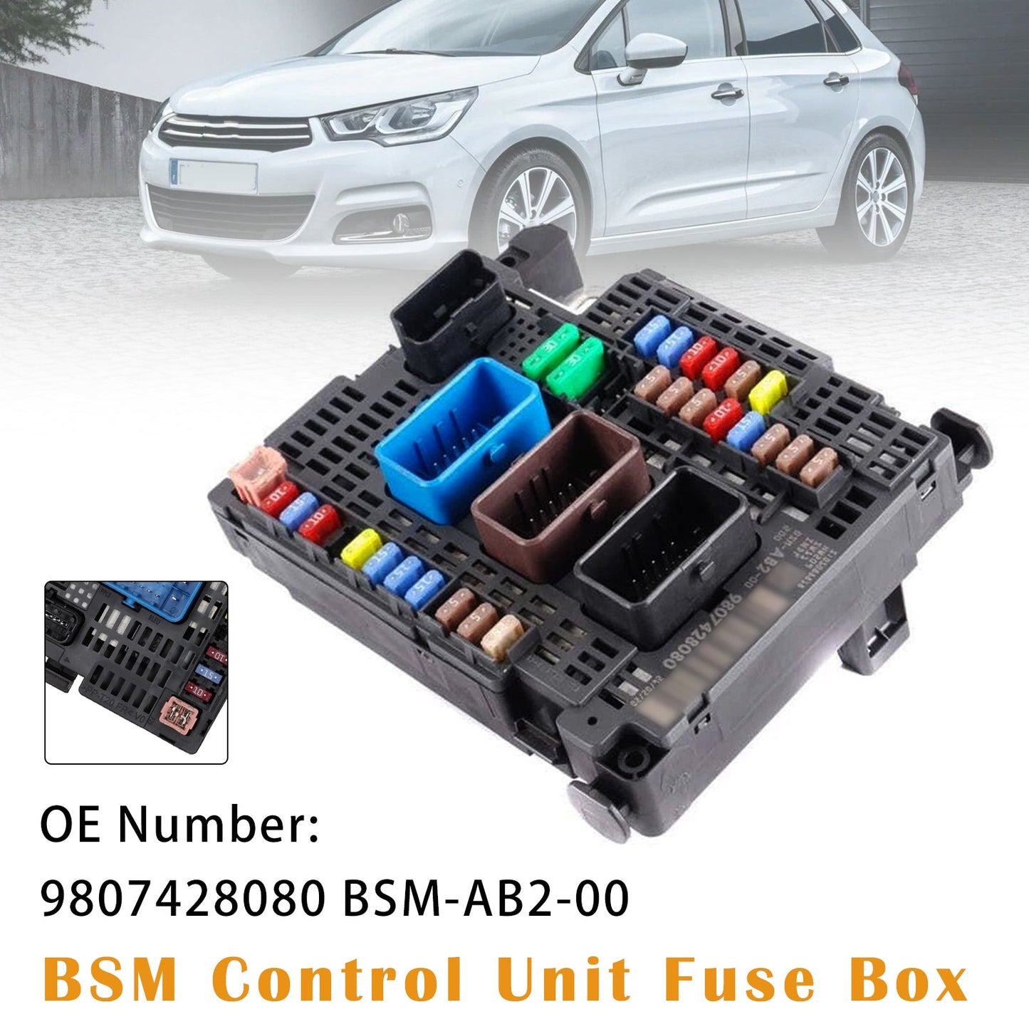 2011- For Citroën C4 II DS4 BSM Control Unit Fuse Box 9807428080 BSM-AB2-00