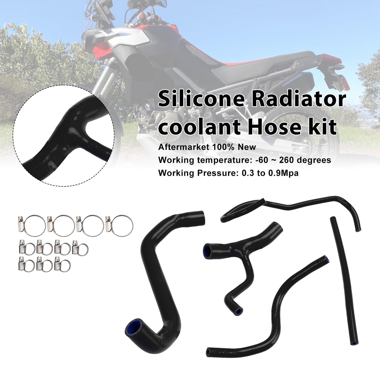 2022-2025 Aprilia Tuareg 660 Silicone Radiator coolant Hose