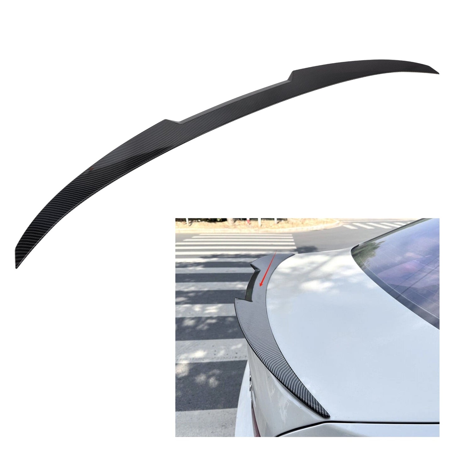 2010-2016 BMW 5 Series F10 M4 Style Carbon Fiber Look Rear Boot Spoiler