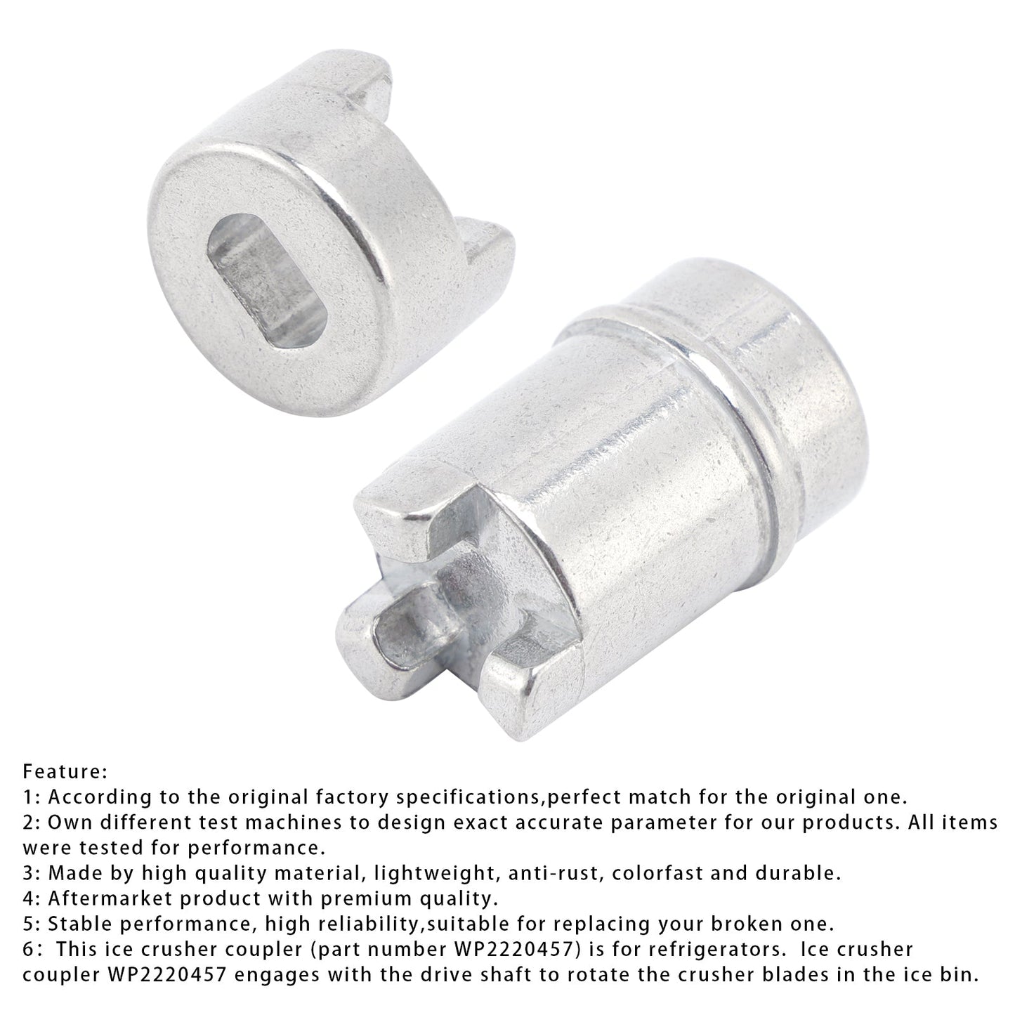 WP2220457 Refrigerator Ice Crusher Coupler + WP2220458 Coupling