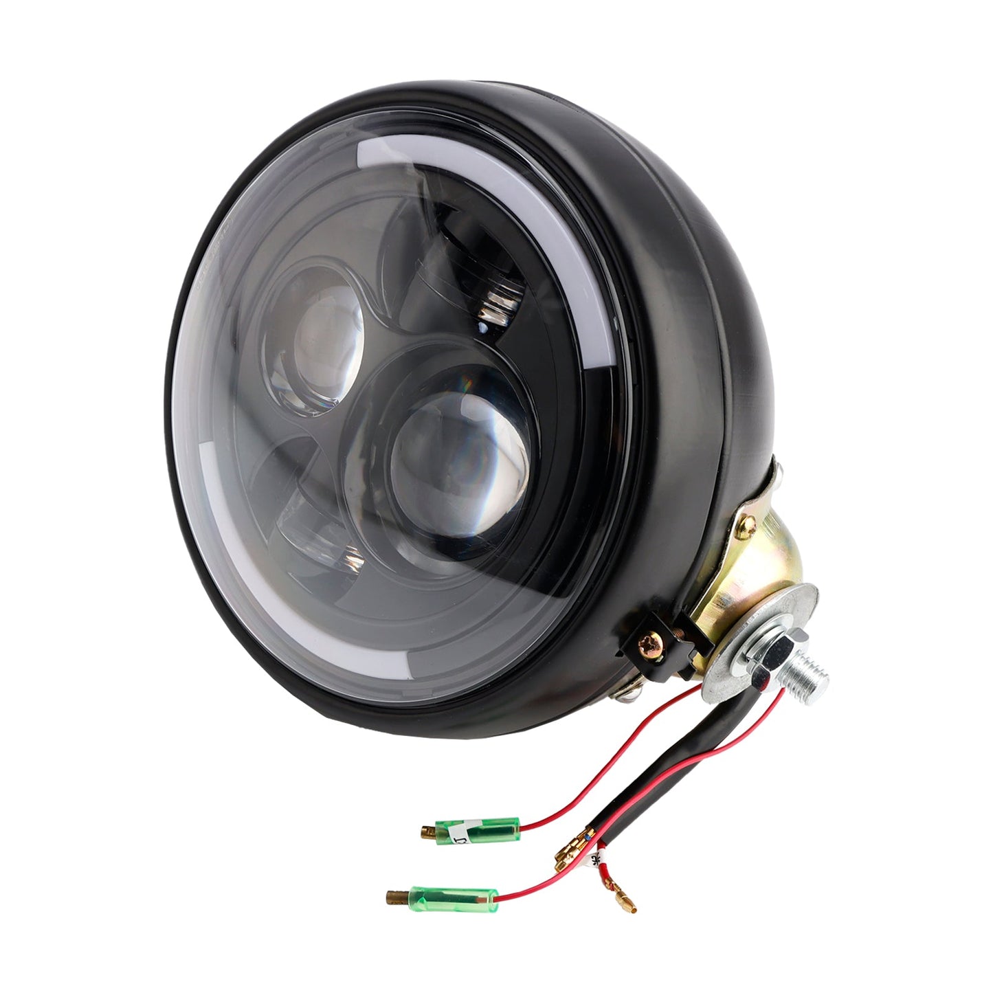Multifunctional Beam Headlight Lamp Custom Black #84 For Racer Bobber Chopper
