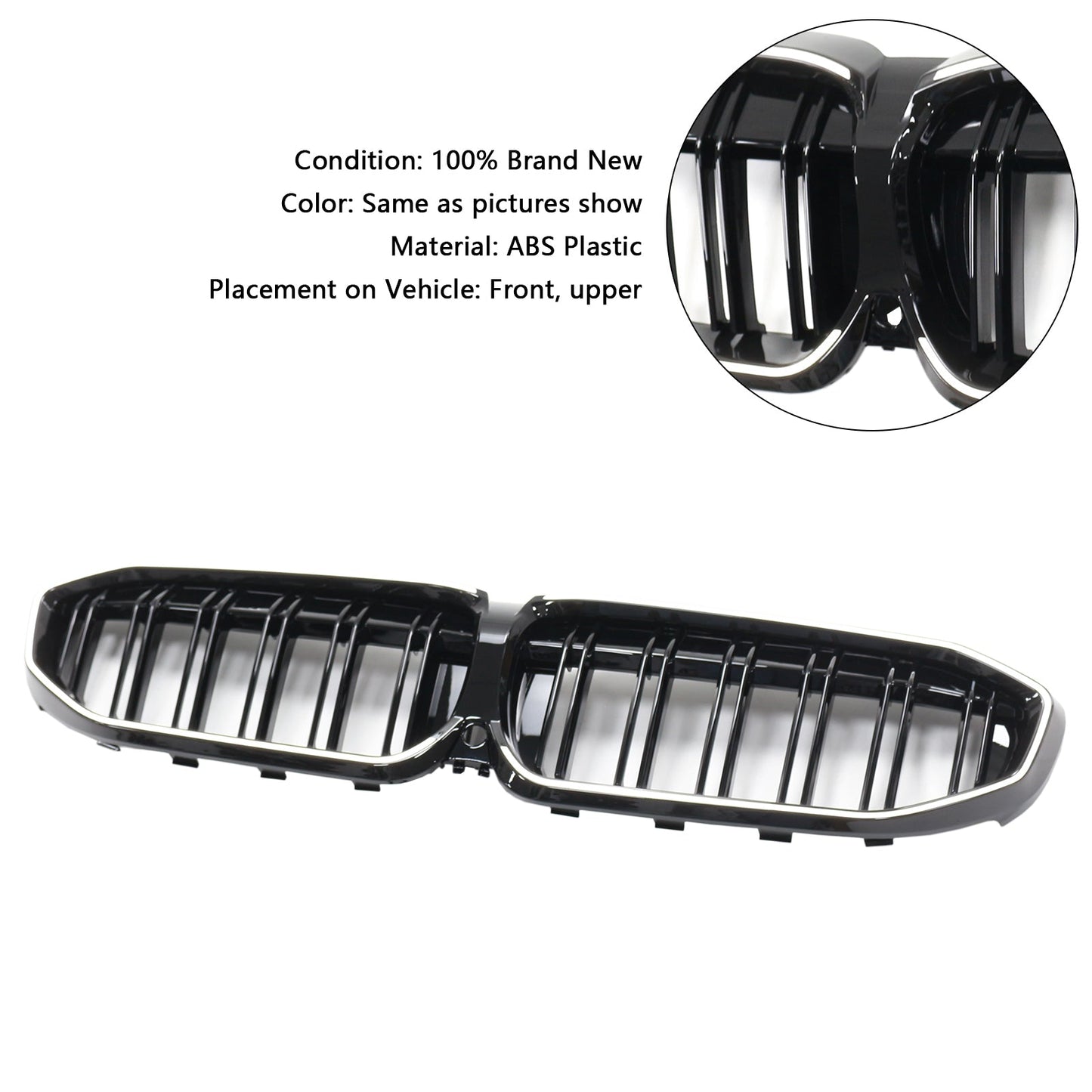 2019-2022 BMW 3 Series G20 Double Slat Black Kidney Grille 51138072085