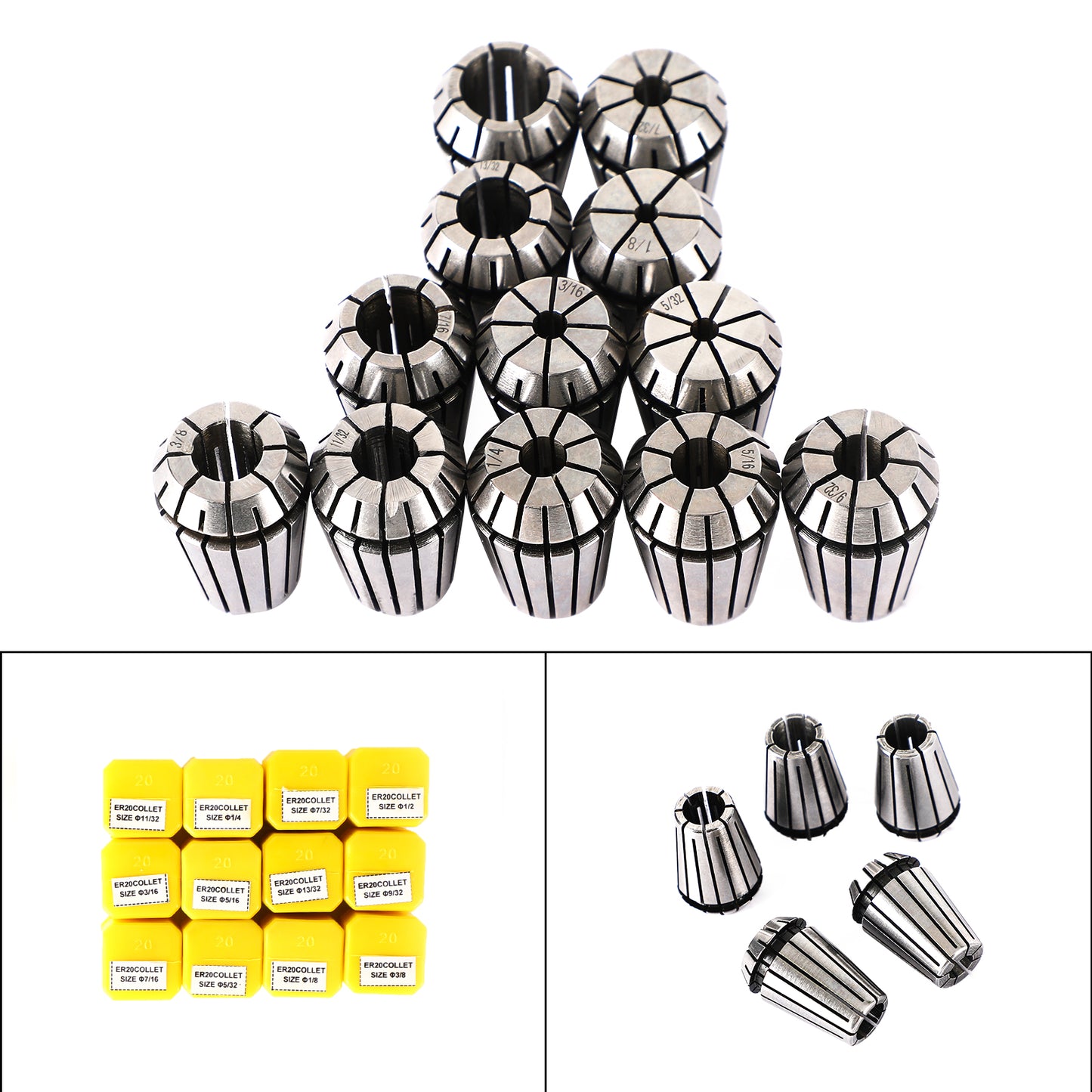 ER20 Spring Collet Set For CNC Milling Lathe Engraving Machine