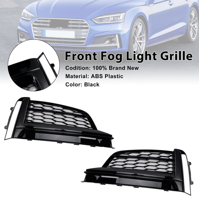 2018-2019 Audi A5 S-Line S5 2PCS Front Bumper Fog Light Grille Cover