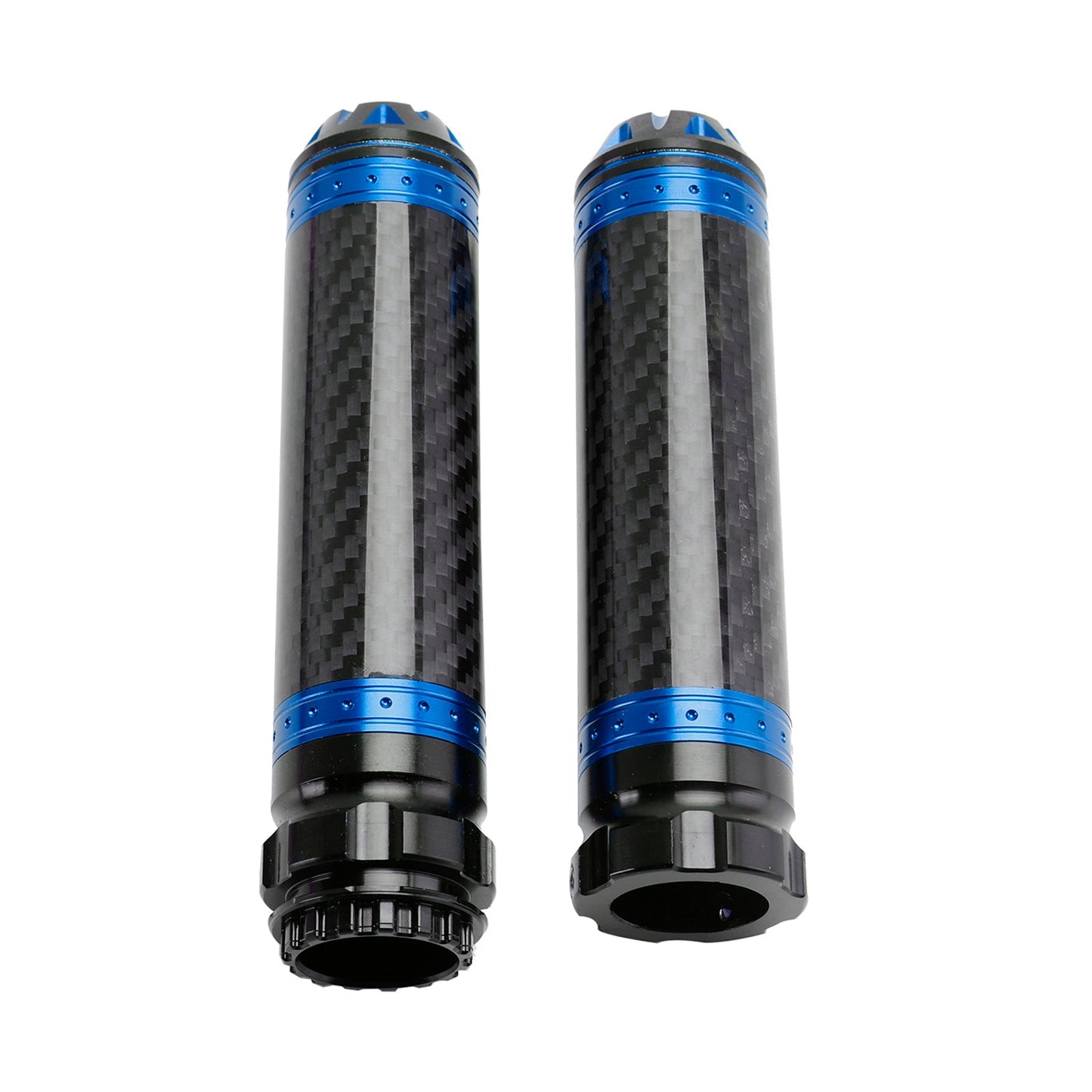 7/8"/22Mm Motorcycle Handle Bar Hand Grips Carbon Universal Green For Motorcycle Silver