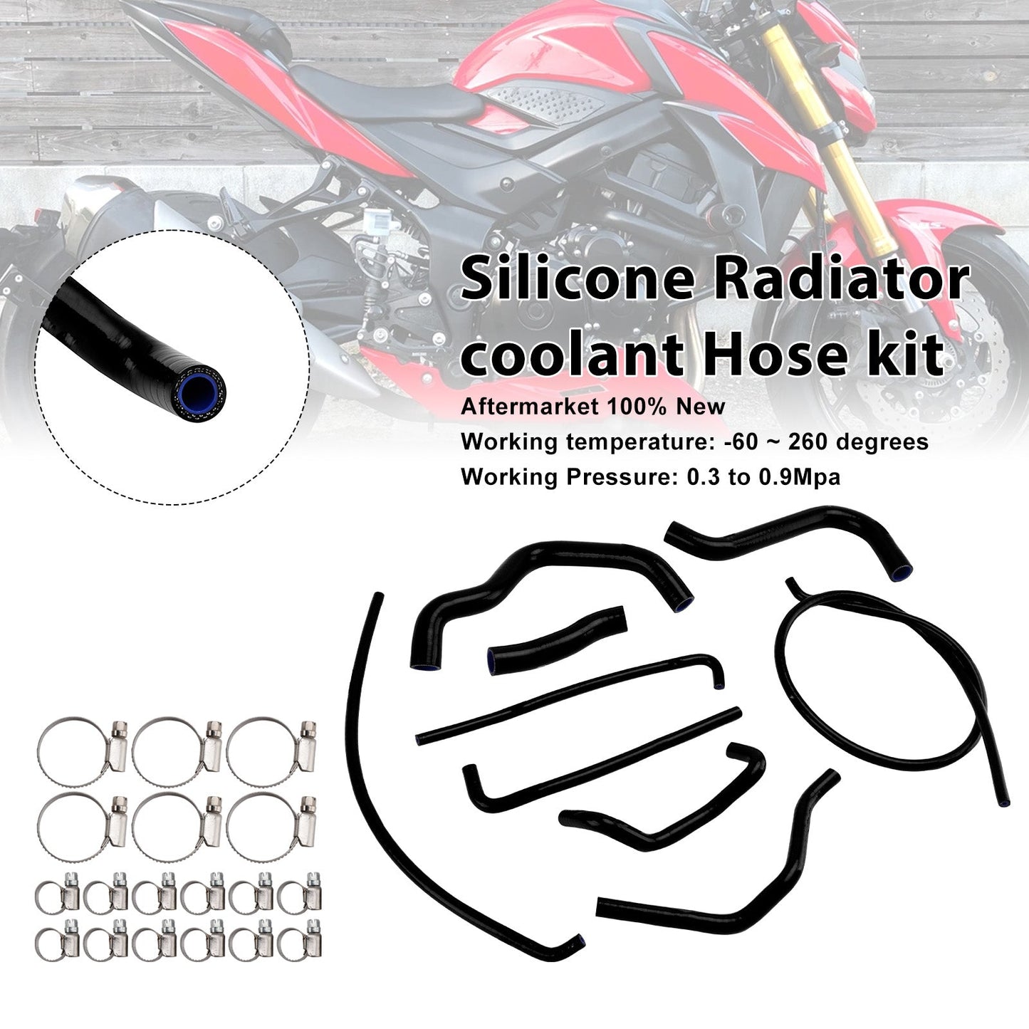 2017-2025 Suzuki GSX-S750/Z Silicone Radiator coolant Hose kit