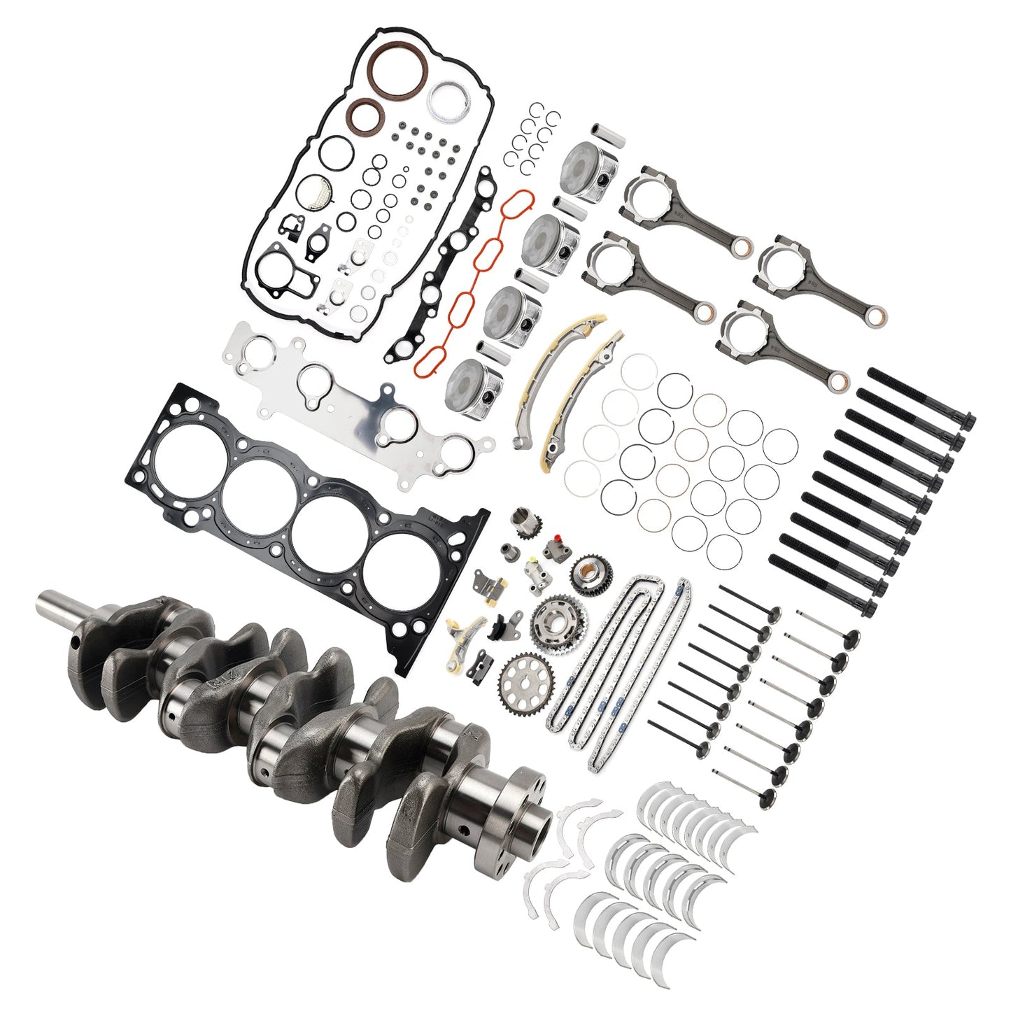 2010 TOYOTA 4RUNNER 2.7L Engine Rebuild Piston Gasket Timing Kit w/ Crankshaft Rods 13401-75020 1304175030