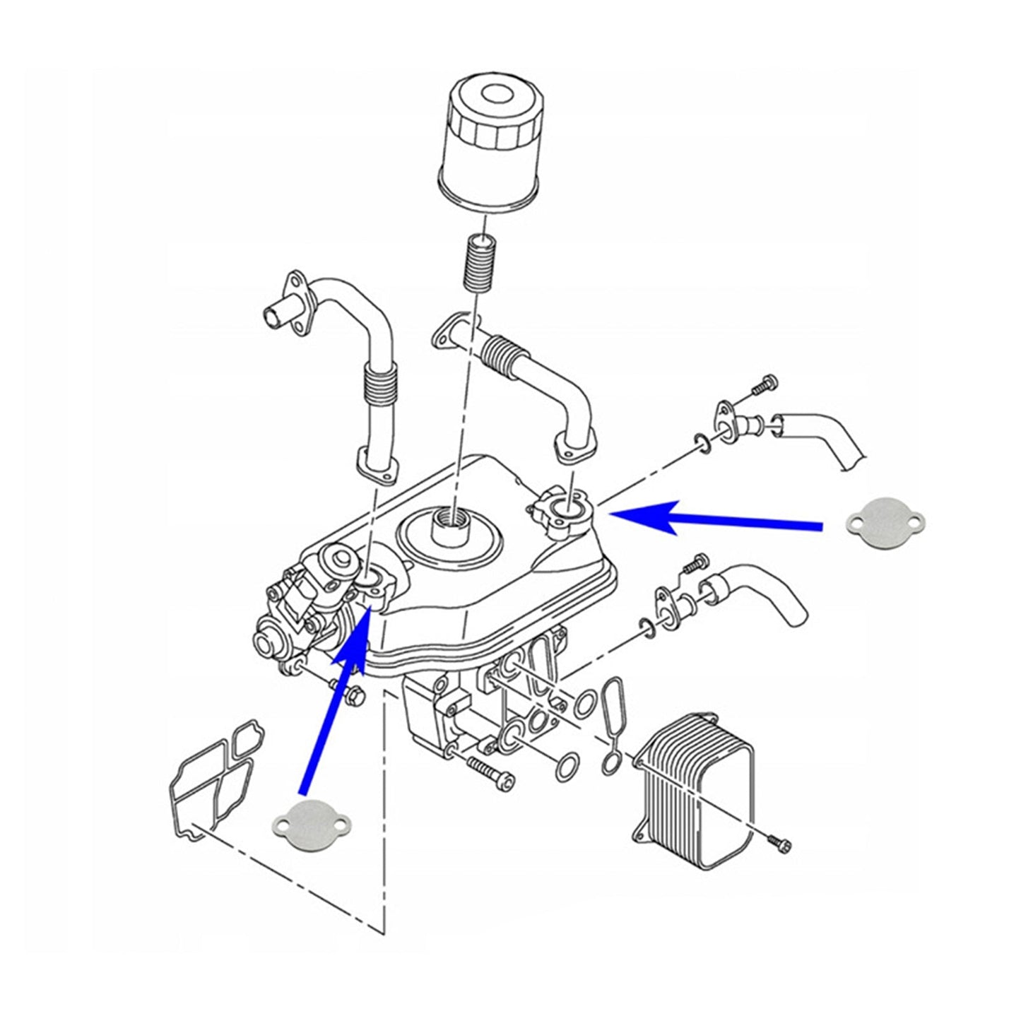 2 × EGR Valve Blank Plate for Volkswagen Transport T5 2.0 BiTDI CFCA Engine
