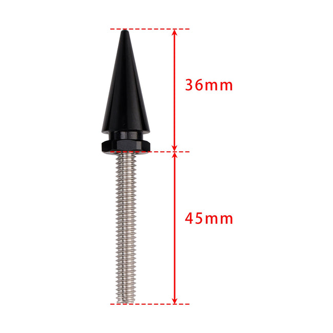 3 Spiked Windshield Bolts Black For Electra Glide Tri Glide Street Glide 14-25