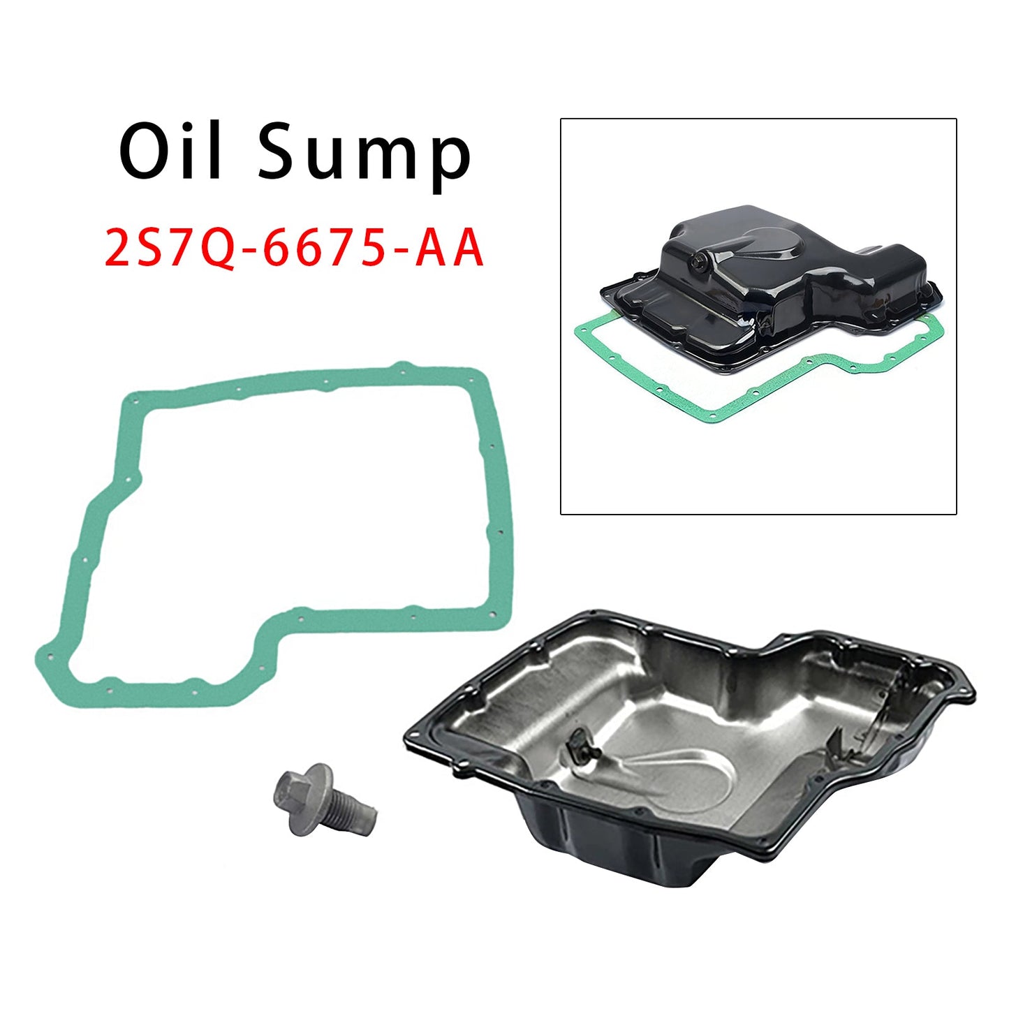 Oil Sump Pan+Plug+Gasket 2S7Q-6675-AA For Ford Transit MK6 MK7 MK8 2.0 2.2 FWD