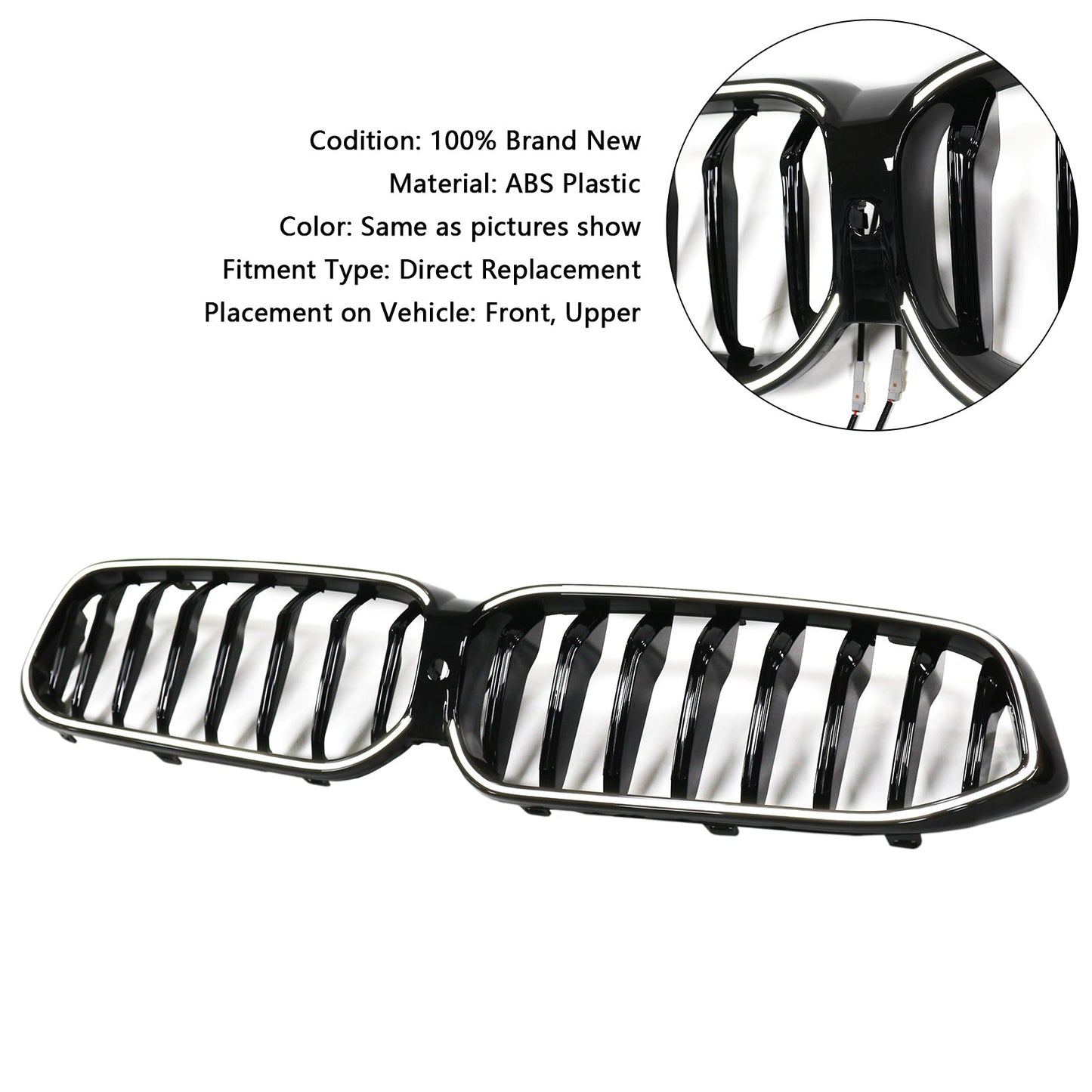 2020-2025 BMW 6 Series G32 Glossy Black Front Kidney Grill Grille