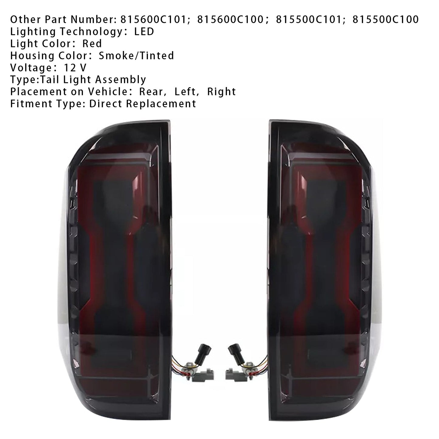 2014-2020 Toyota Tundra Left+Right LED Tail Light Assembly 815600C101 815600C100