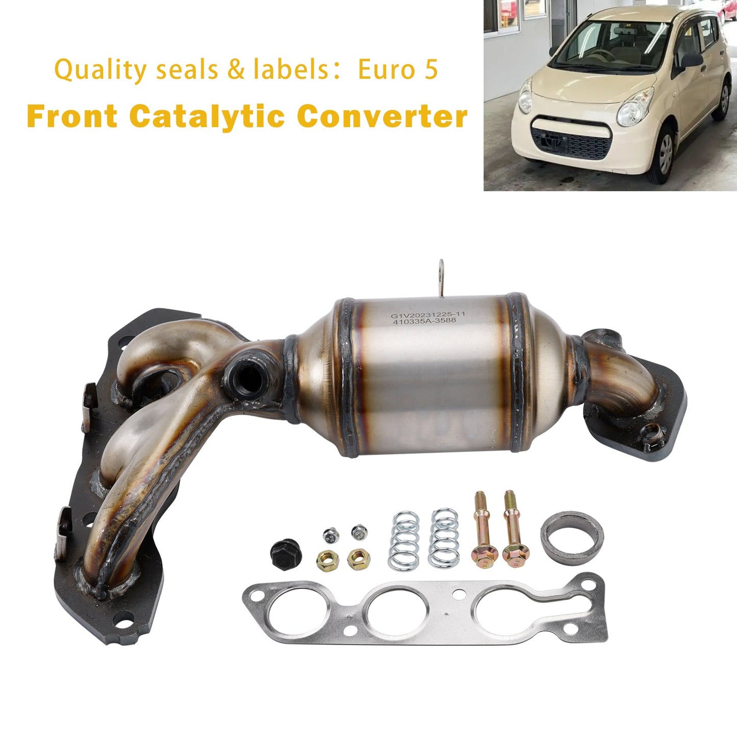 2014/03-2025/12 Suzuki Celerio LF 1.0 998 ccm, 50 KW, 68 PS Front Catalytic Converter