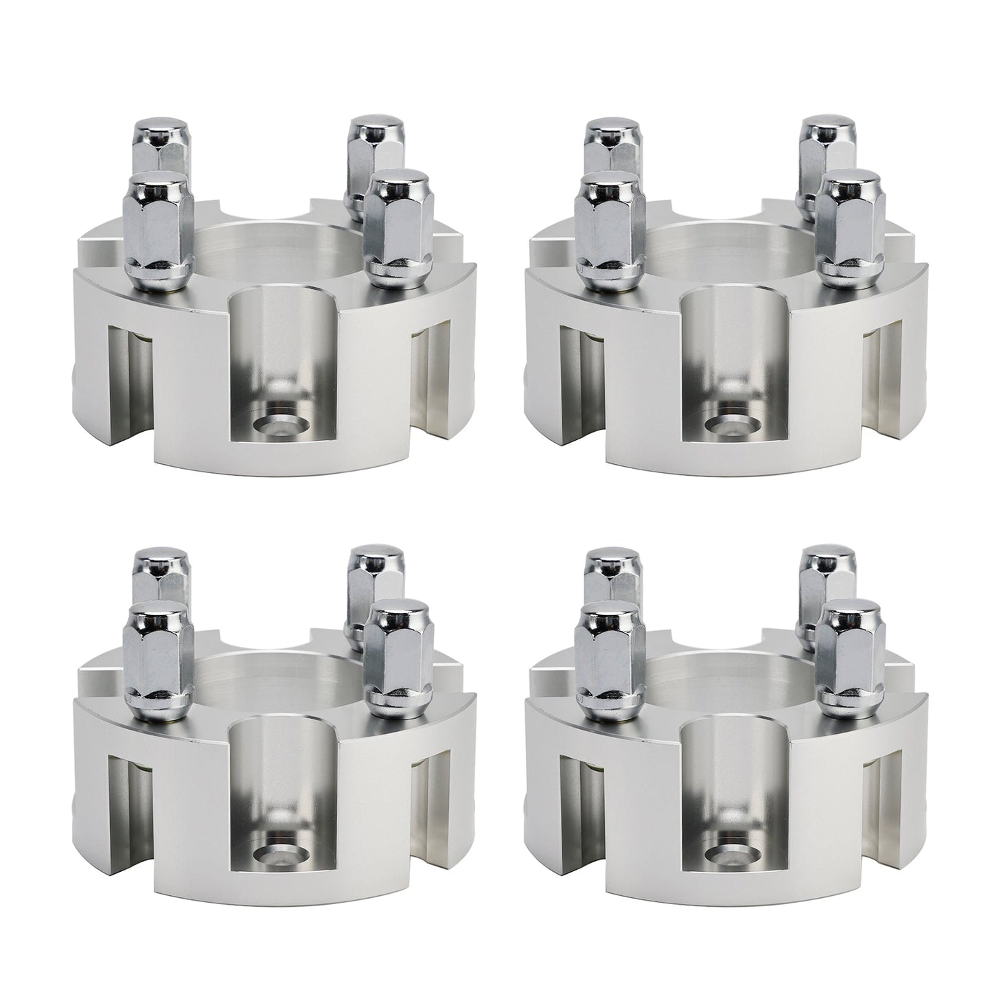 Yamaha Club Car Ezgo 2" Wheel Spacers Kit Cable Golf Carts Lug Nuts Silver