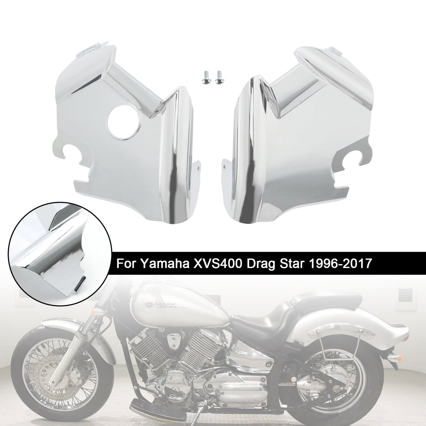 1997-2003 Yamaha XVS650 Drag Star V-Star 650 Custom Classic Yamaha XVS400 Drag Star Fork Frame Neck Cover