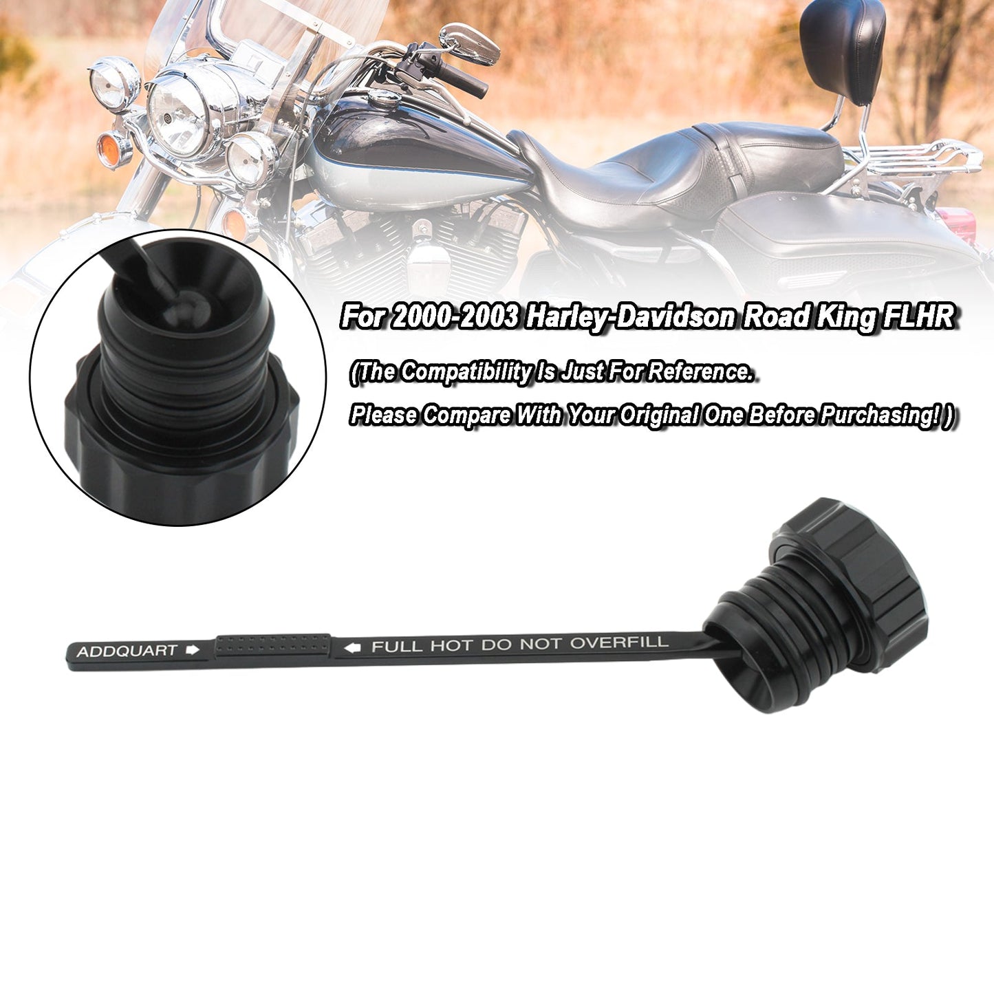 Oil Dipstick Tank Cap Plug 0710-0121 Fit For Touring Road King Electra Glide 00-06