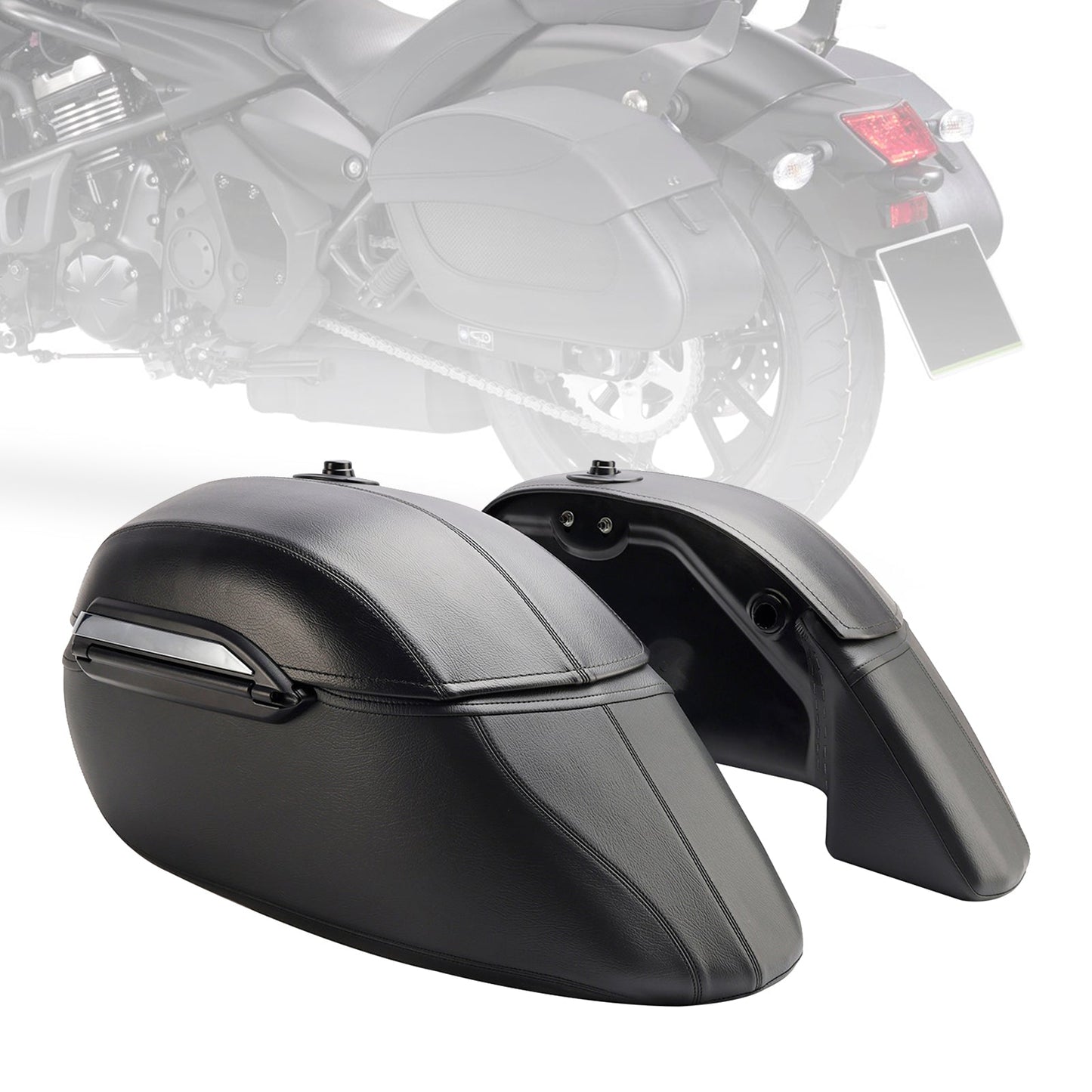 2015-2023 Kawasaki Vulcan S 650 Vn/En650 Pu Side Bag Saddlebag Luggage Black
