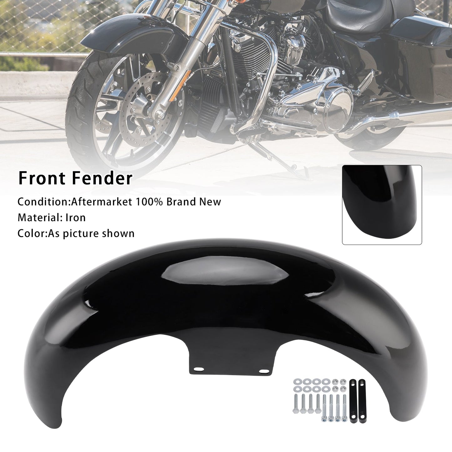 2025 Harley Touring Street Glide Ultra 19" Wrap Front Fender Iron