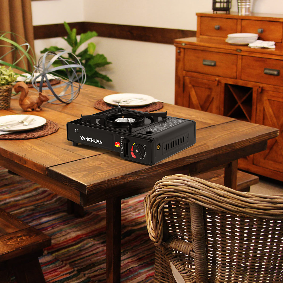 Dual Fuel Gas Stove Butane LPG Camping Burner Portable Tabletop Gas Cooker