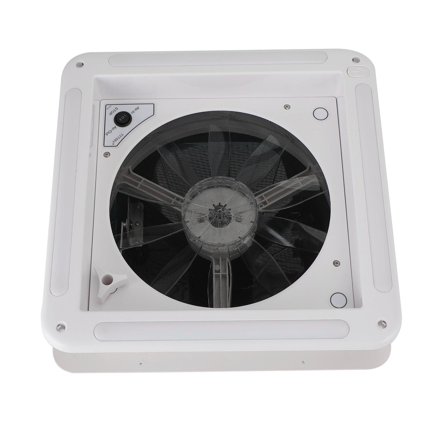 14" 12V Caravan Roof Vent Fan For RV With LED Light Manual RV Camper Fan Skylight