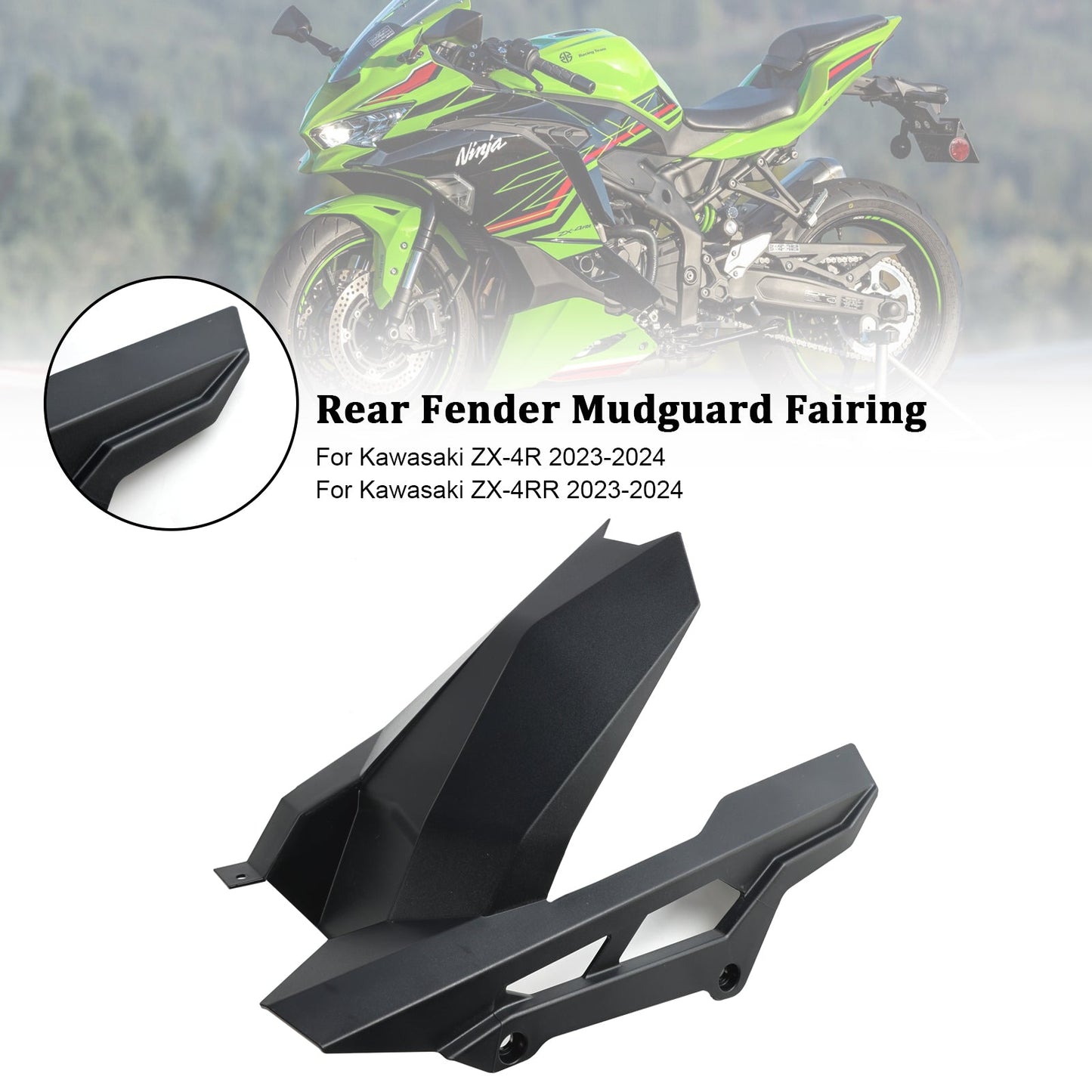 Rear Fender Mudguard Fairing Cowl For Kawasaki ZX-4R ZX-4RR 2023-2024