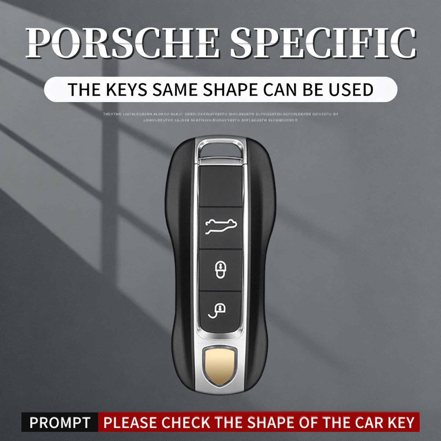 Aluminum Alloy TPU Black Car Key Case Cover With Buckle For Porsche Cayenne 911
