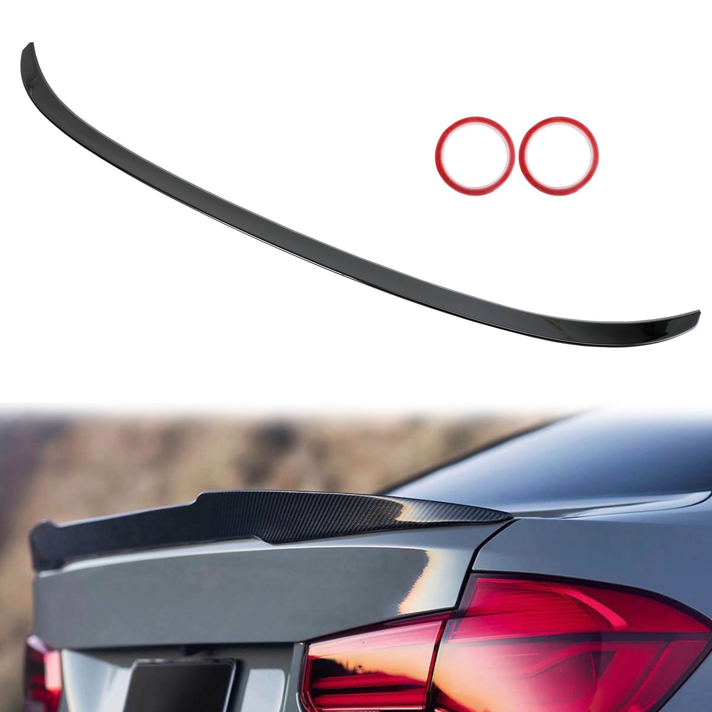 2012-2019 BMW F30 F35 4-Door Sedan M3 Style Rear Trunk Spoiler Wing Gloss Black