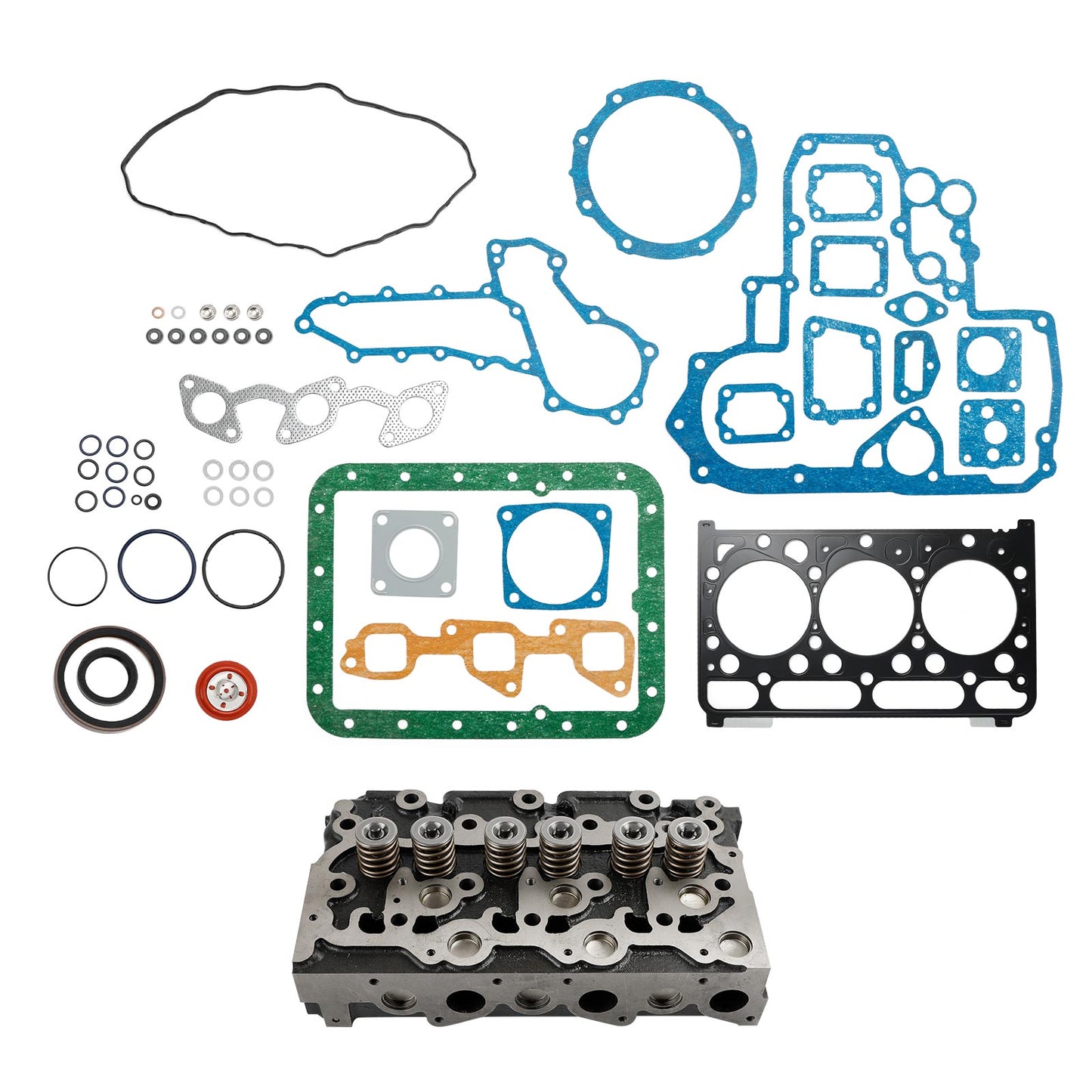 D1703 Complete Cylinder Head & Gasket For Kubota Bobcat 1A033-03043 16487-03040