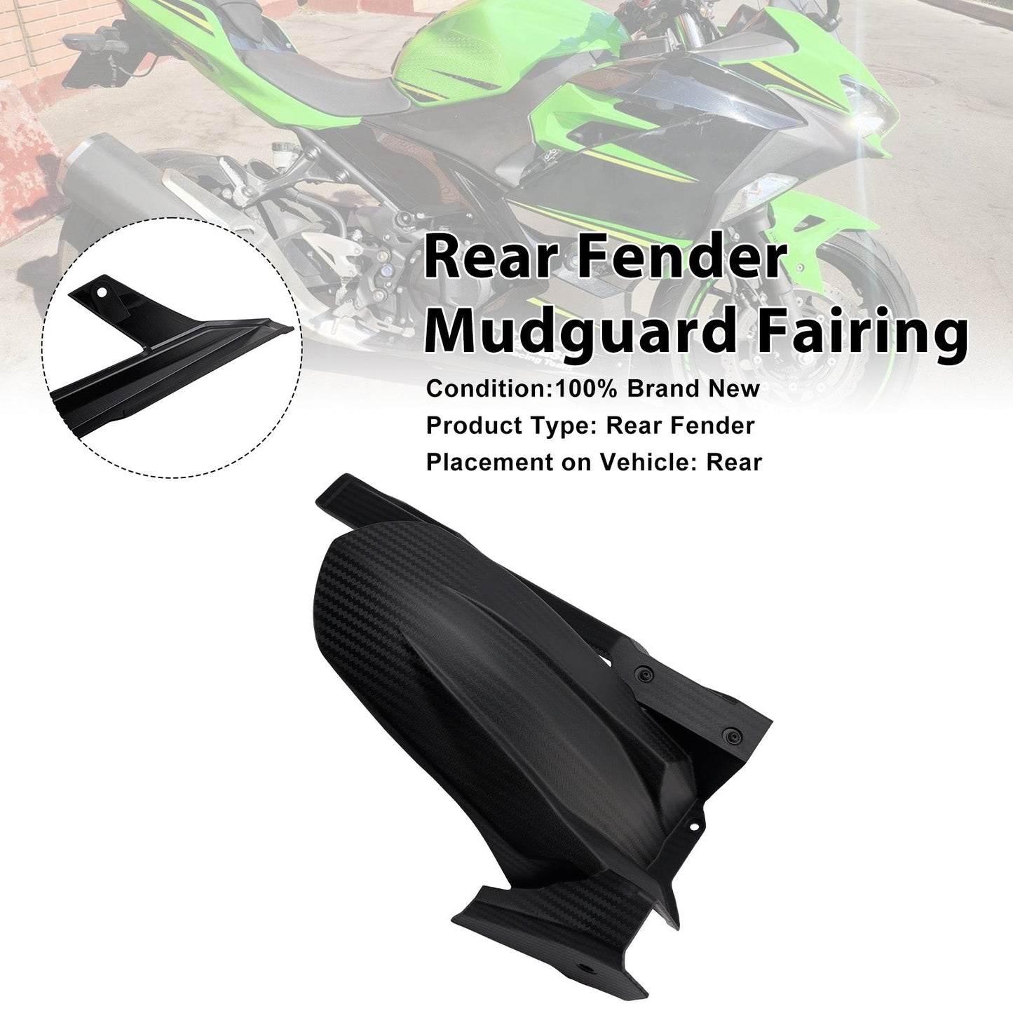 Rear Fender Fairing For Kawasaki Ninja 400 Z400 Ninja 500 Z500 2018+