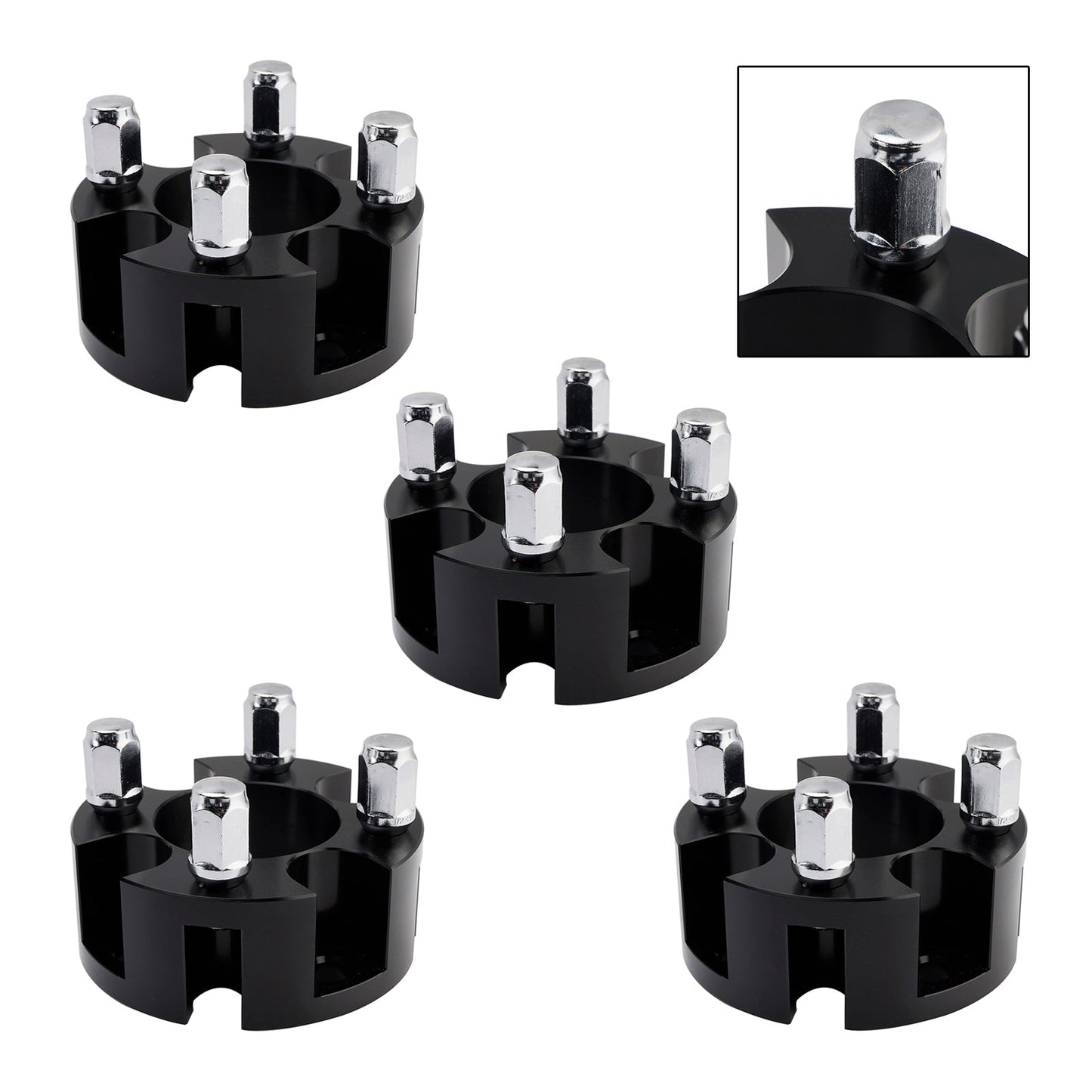 2" Wheel Spacers Kit Cable Golf Carts Lug Nuts Black For Yamaha Club Car Ezgo