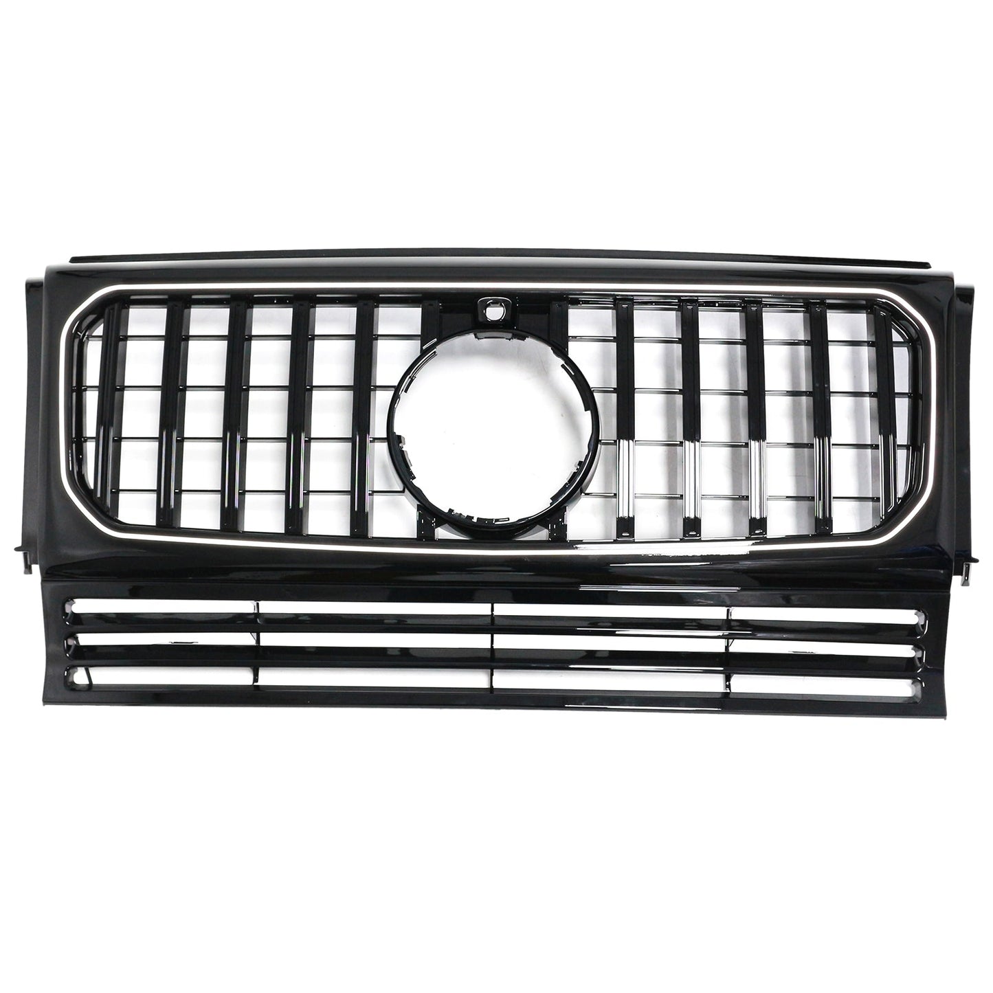 1990-2018 Mercedes Benz G-Class W463 With Camera Hole Gloss Black Front Bumper Grill Grille