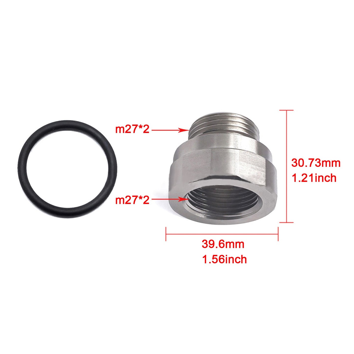 Thread Size Oil Drain Valve Adapter Silver A-211 27mm-2.0