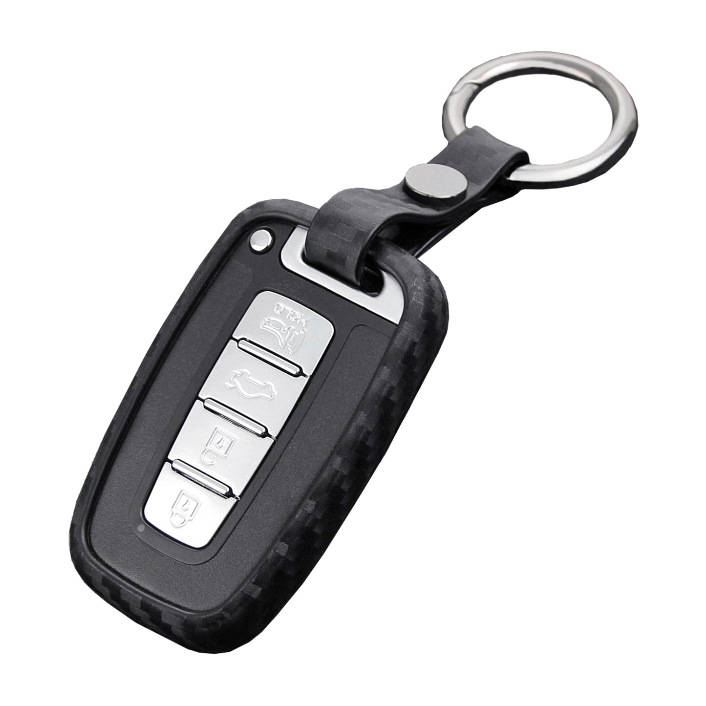 Leather Silicone Car Key Case Cover With Buckle For Hyundai Old Smart