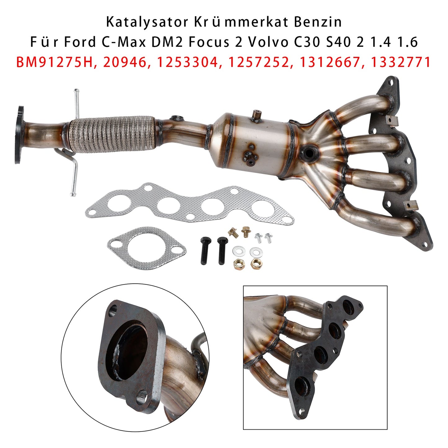 2005/01-2011/04 Volvo S40 II 544 1.6L Petrol Catalytic Converters Euro 4 BM91275H 20946
