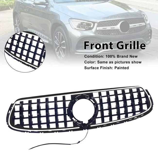 2020-2022 Fit Mercedes-Benz X253 GLC250 GLC300 GT-Style Front Bumper Grille
