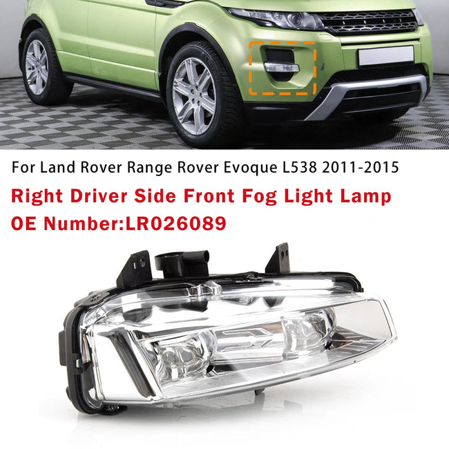 Right Driver Side Fog Light LR026089 For Range Rover Evoque L538 2011-15