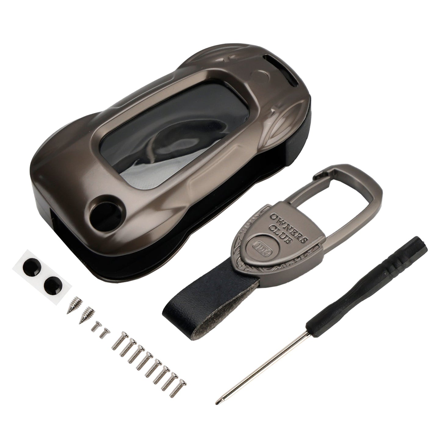 Audi A1 A3 S3 Leather Alloy Zinc Car Key Gray Case Cover