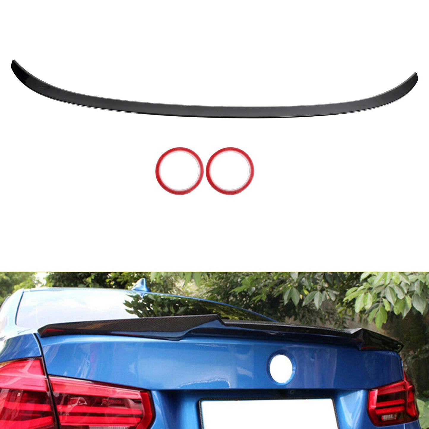 2012-2019 BMW F30 F35 4-Door Sedan M3 Style Rear Trunk Spoiler Wing Gloss Black