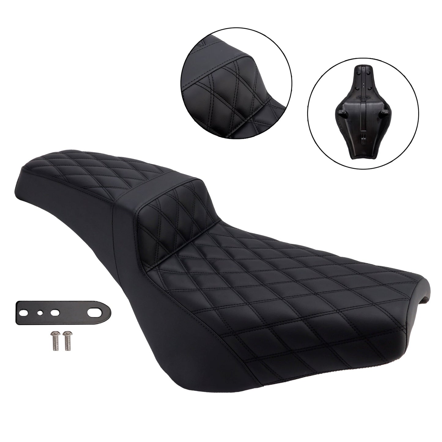 2021-2025 Street Bob 114 Softail Ribbed Complete Cushion Rider Passenger Seat