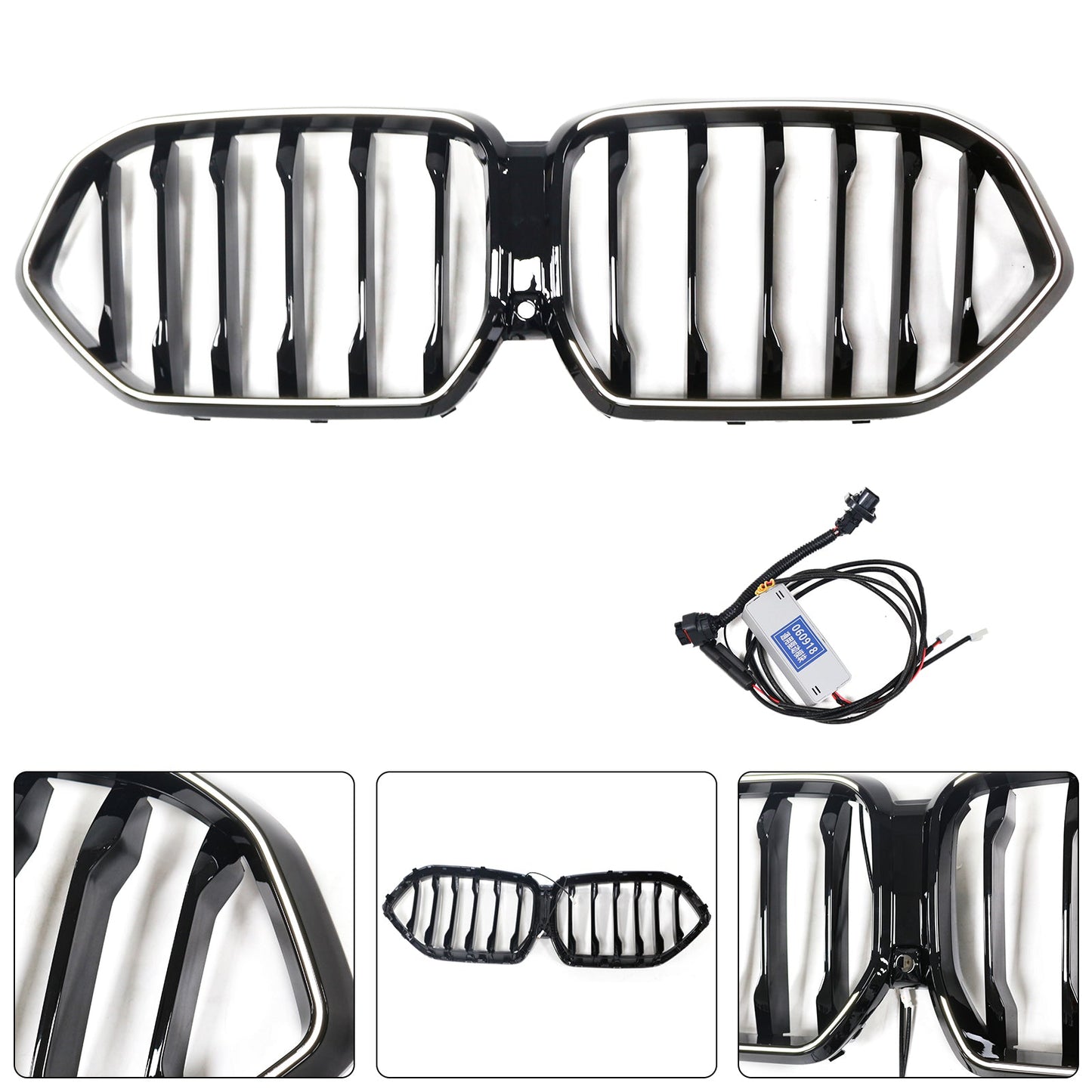 2023-2025 BMW X6 G06 M60i W/Camera Hole Black Front Bumper Grille Grill